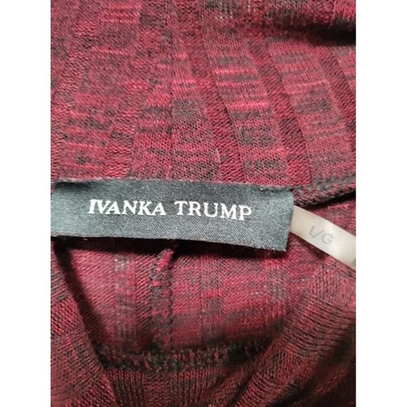 Ivanka Trump Long Sleeve Mock Neck Sweater Dress Burgundy Women's L - Picture 5 of 11